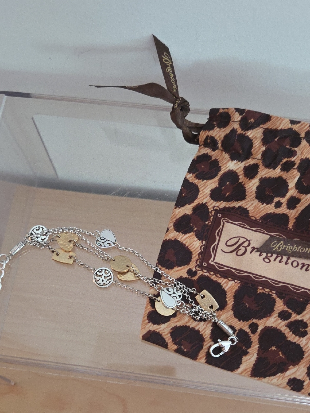 Brighton Two-Tone Heart & Medallion Bracelet - Gold & Silver, Dust Bag Included
